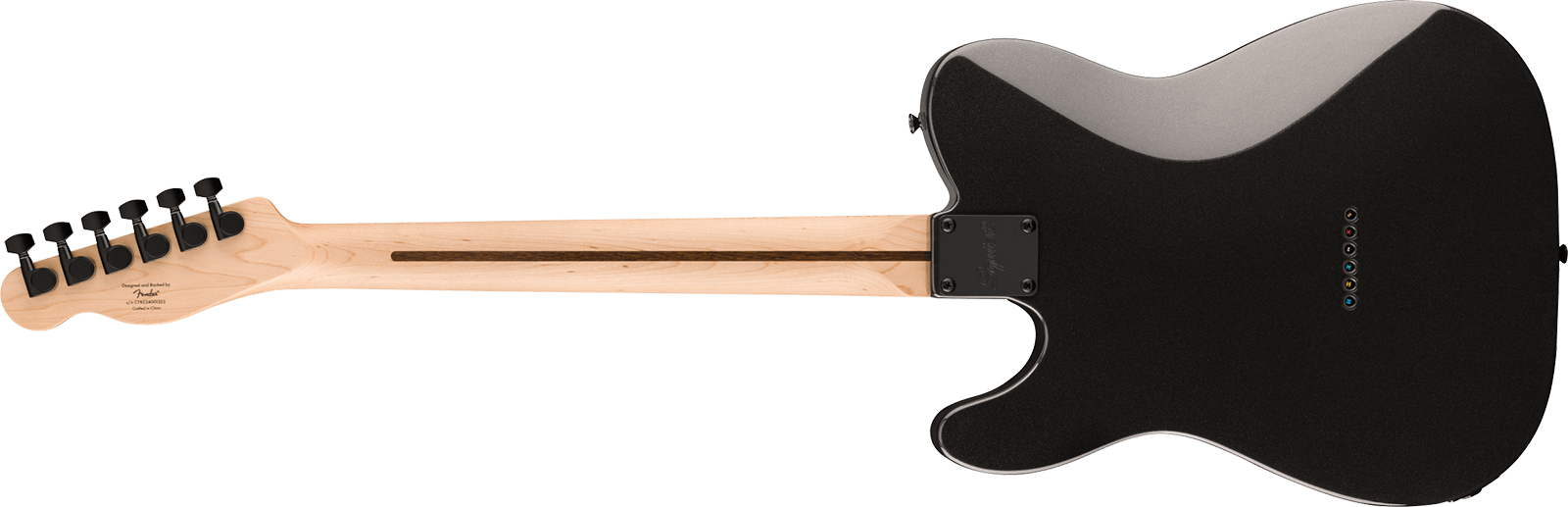 Squier Tele Deluxe Affinity Fsr Ltd 2h Ht Lau - Metallic Black Matching Headstock - Guitare Électrique Forme Tel - Variation 1