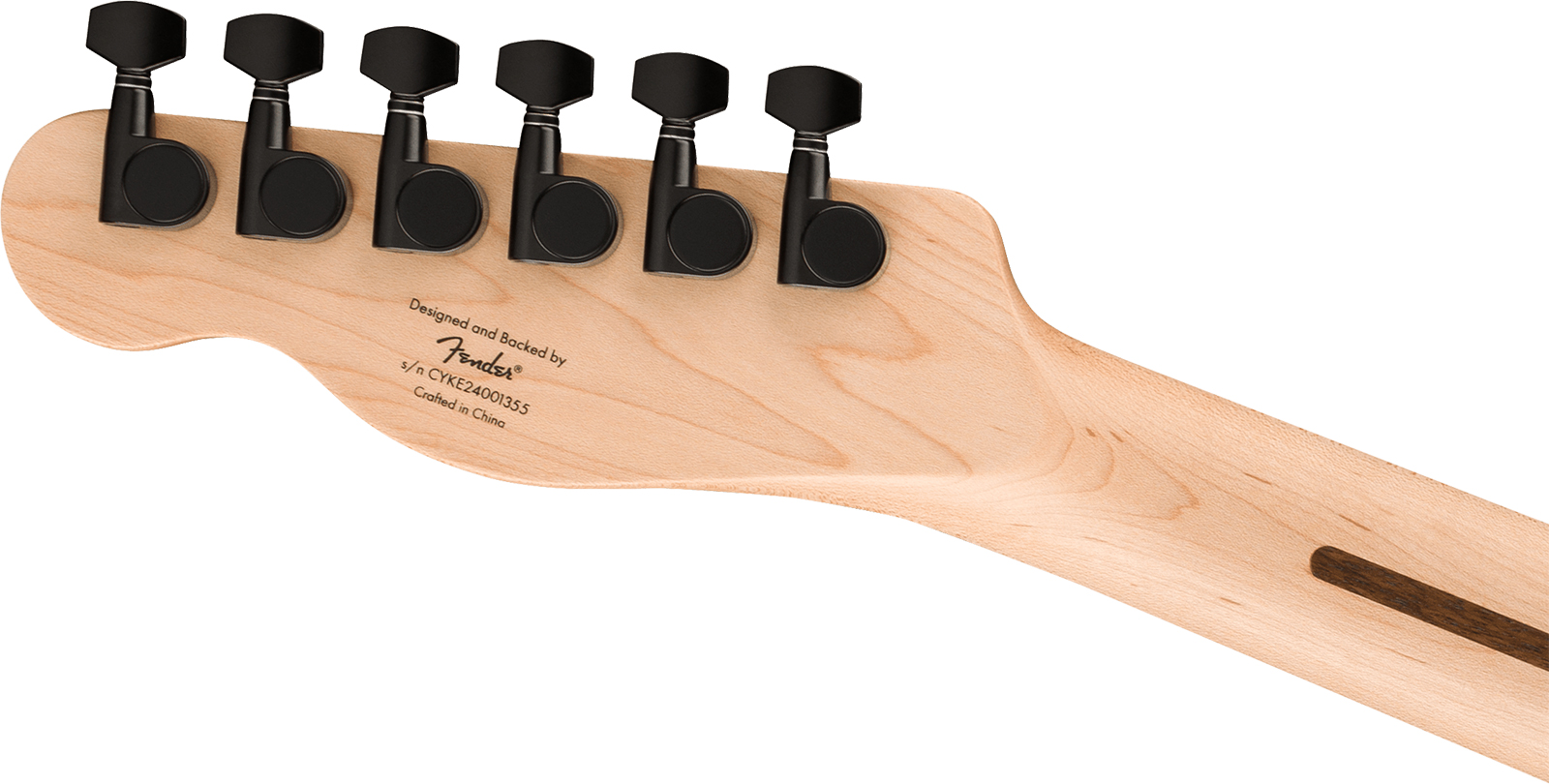 Squier Tele Deluxe Affinity Fsr Ltd 2h Ht Lau - Metallic Black Matching Headstock - Guitare Électrique Forme Tel - Variation 4
