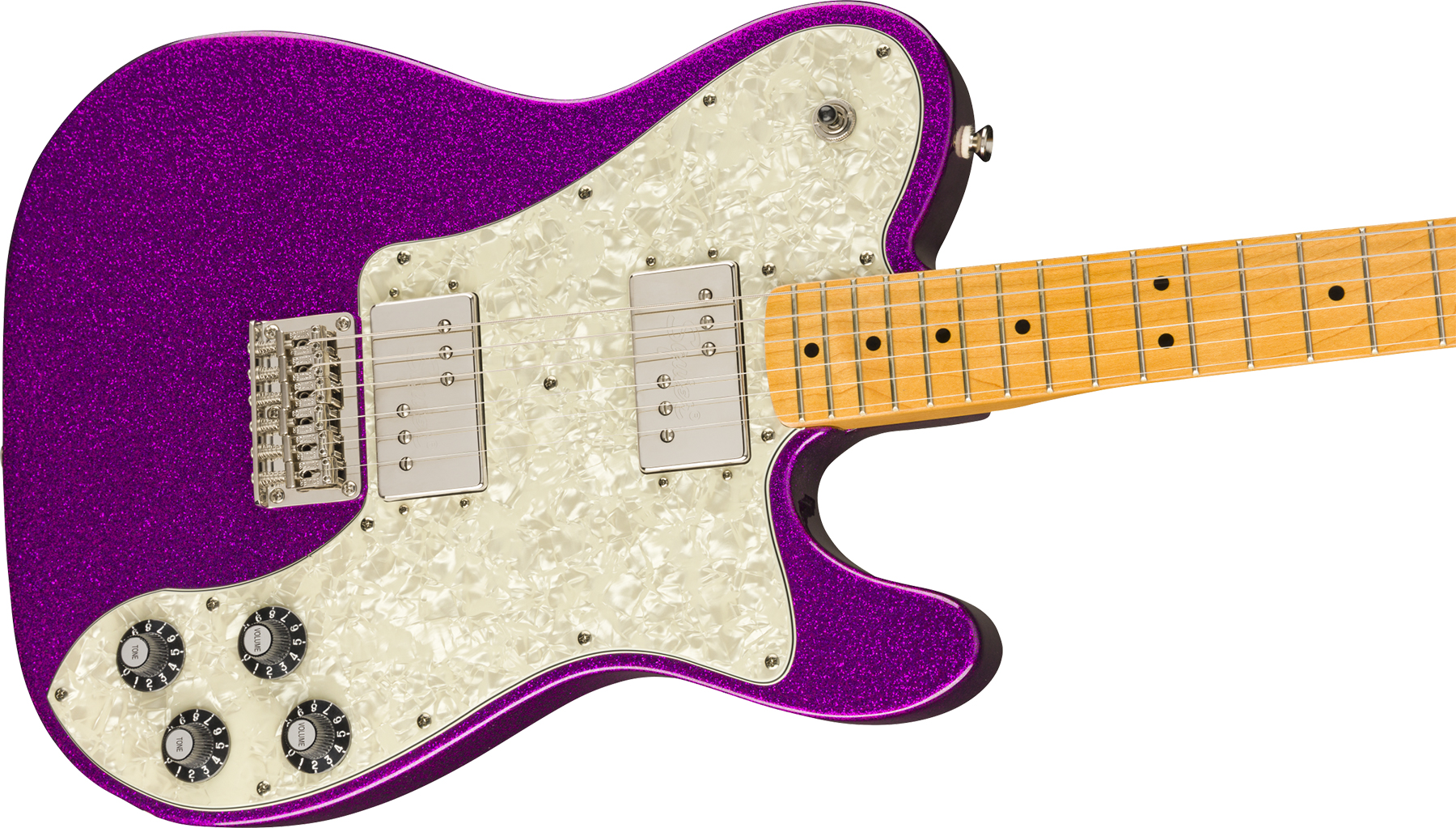 Squier Tele Deluxe Classic Vibe 70 Fsr Ltd 2020 Hh Htmn - Purple Sparkle - Guitare Électrique Forme Tel - Variation 2