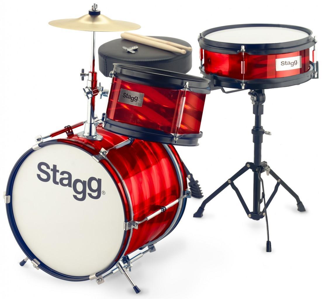 Batterie acoustique junior Stagg Batterie Junior 3/12B + Hardware - 3 fûts - Rouge