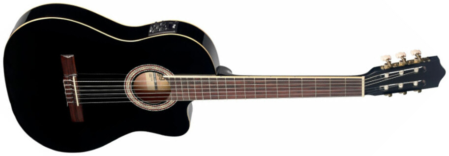 Stagg C546tce Bk Cw Epicea Catalpa - Black - Guitare Classique Format 4/4 - Main picture