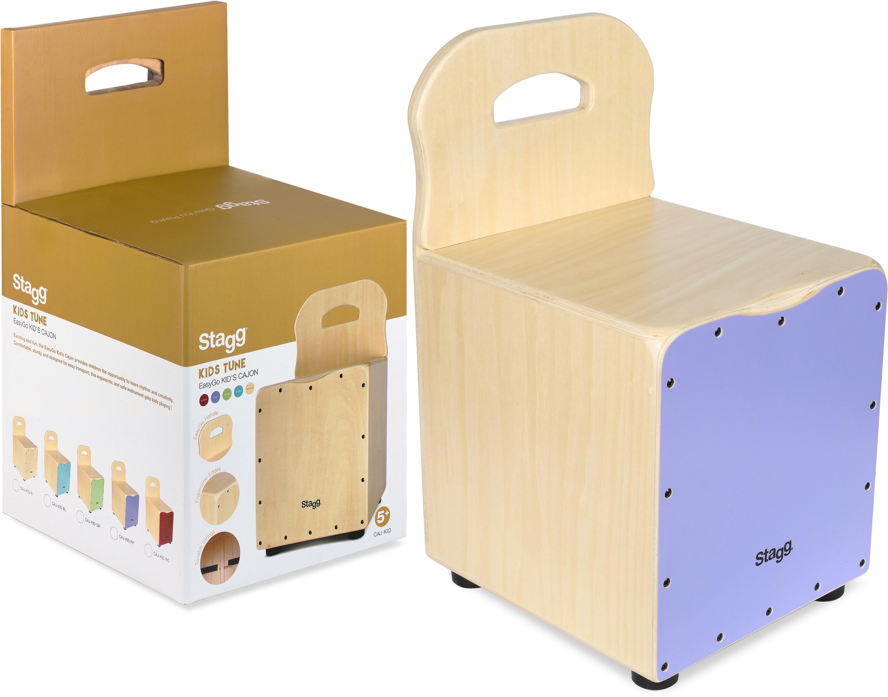 Percussions à frapper Stagg EasyGo Cajon enfant Mauve