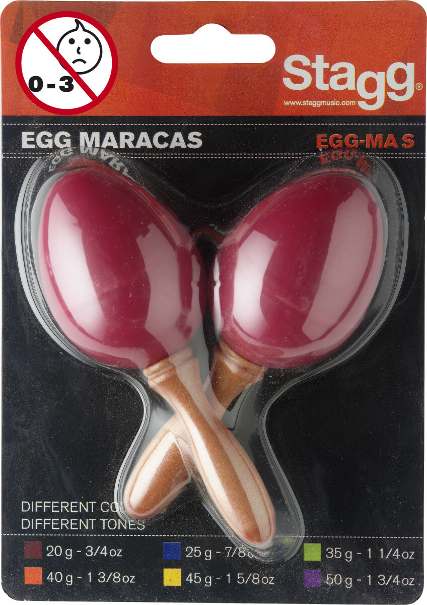 Stagg Paire De Maracas Oeufs En Plastique Rouge - Percussions À Secouer - Main picture