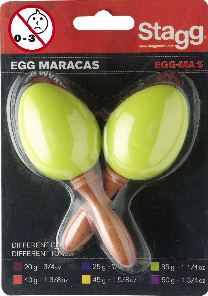 Stagg Paire De Maracas Oeufs En Plastique Vert - Percussions À Secouer - Main picture