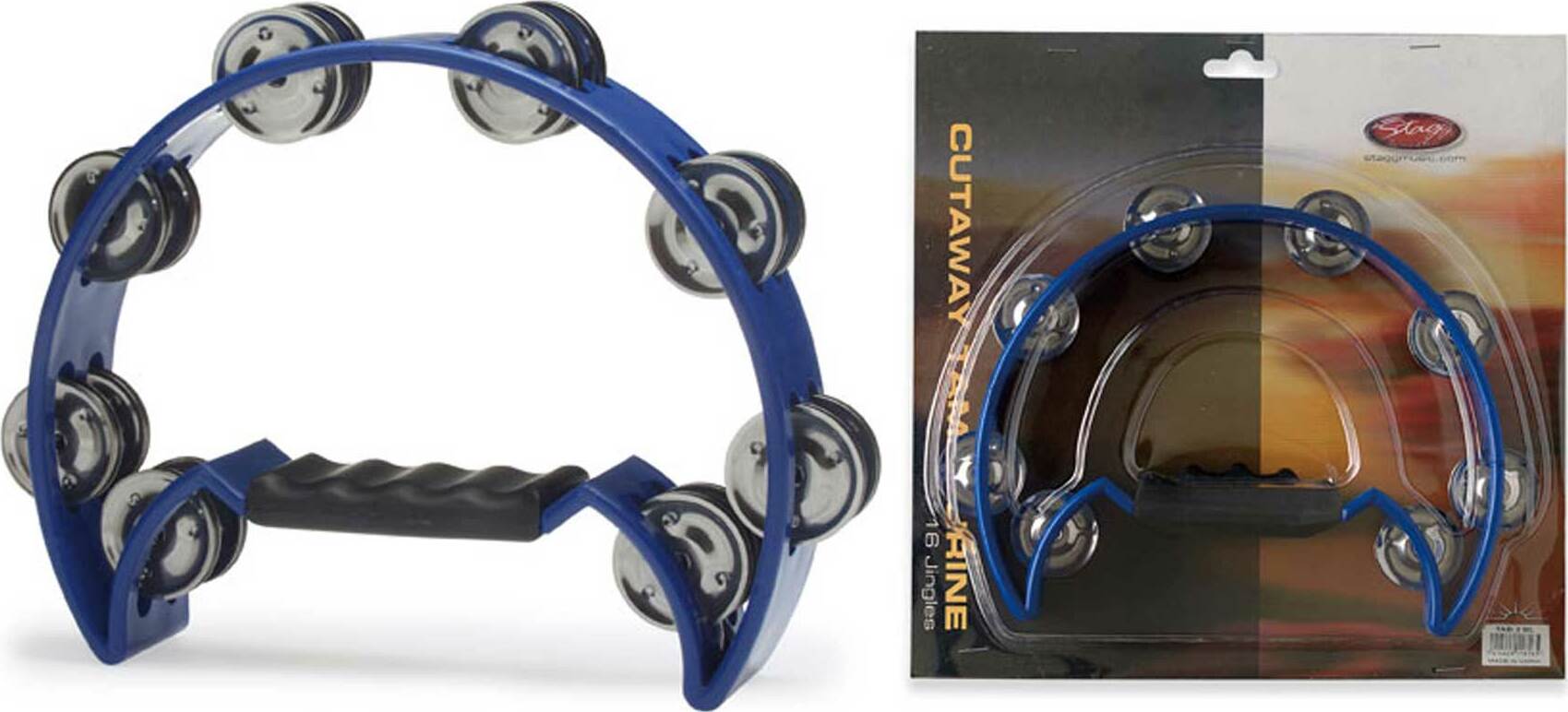 Stagg Tab-2 Bl Tambourin Demi-lune En Plastique Avec 16 Cymbalettes Blue - Tambourin - Main picture