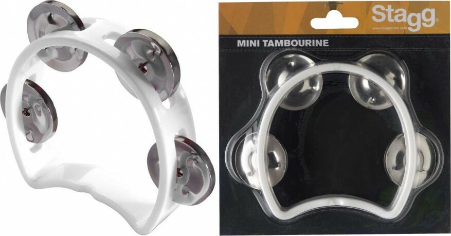 Stagg Tab-mini/wh Mini Tambourin En Plastique Avec 4 Cymbalettes White - Percussions À Secouer - Main picture