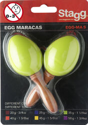 Percussions à secouer Stagg EGG-MA S/GR Paire De Maracas Oeufs En Plastique Vert