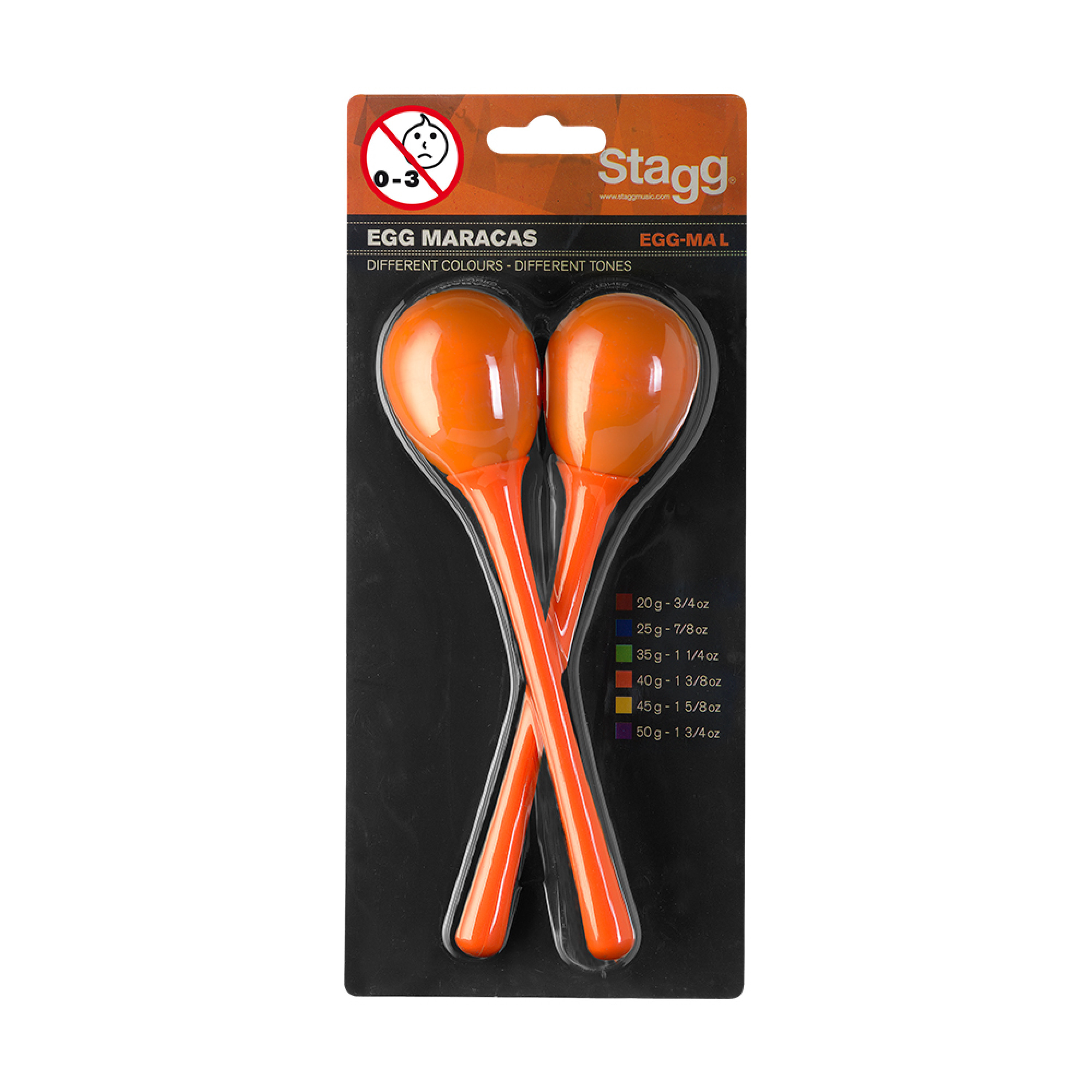 Stagg Oeufs  Maracas Orange Par Paire - Egg Maracas Long Orange - Percussions À Secouer - Variation 1