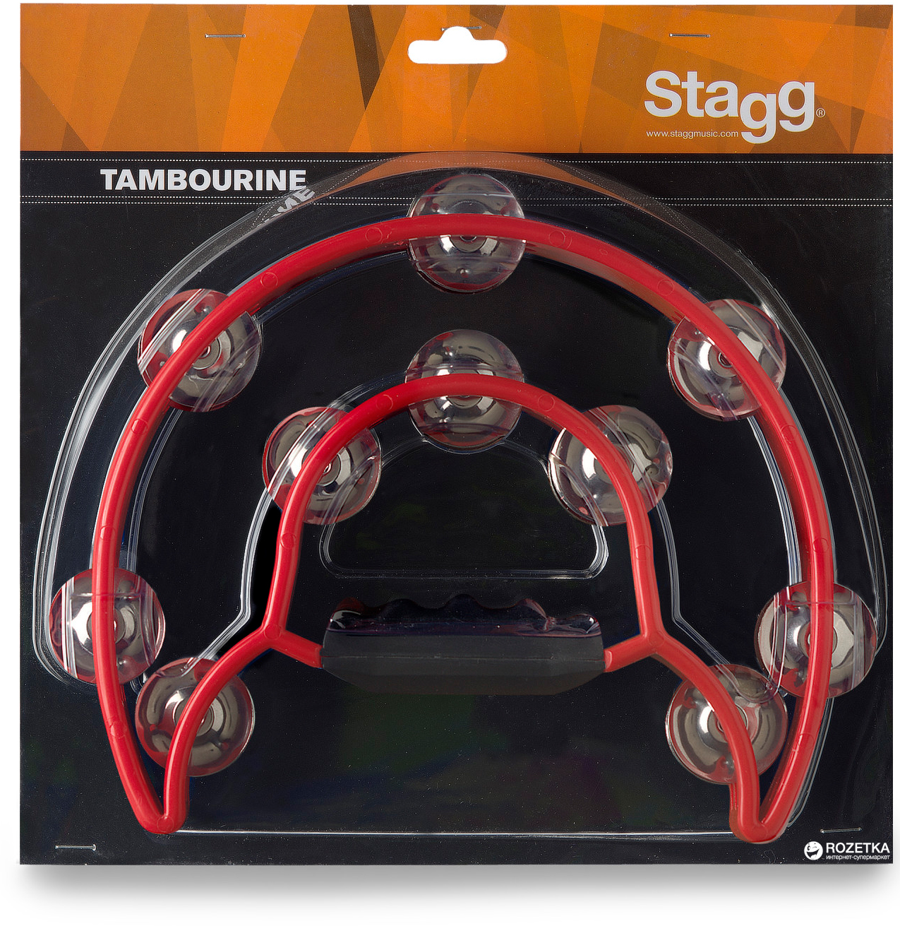 Stagg Tab-1 Rd Tambourin En Plastique Avec 20 Cymbalettes Rouge - Percussions À Secouer - Variation 1
