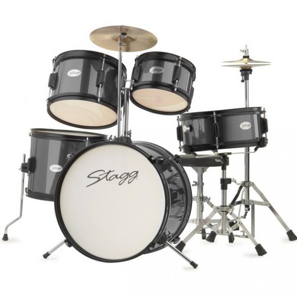 Kit Batterie Jazz Pour Enfants - Ensemble De Percussion éducatif Avec 5 Peaux, Cymbale, Baguettes Et Tabouret