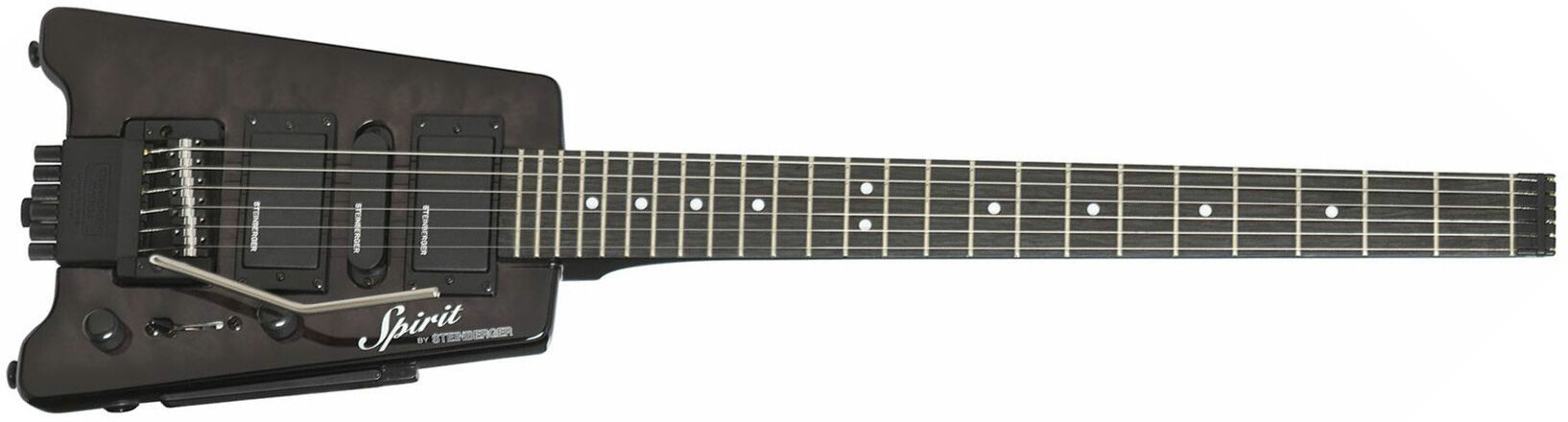 Steinberger Gt-pro Deluxe Quilt Top Outfit Hsh Trem Rw +housse - Trans Black - Guitare Électrique Voyage - Main picture