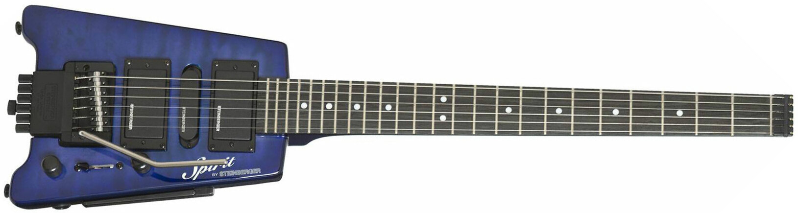 Steinberger Gt-pro Deluxe Quilt Top Outfit Hsh Trem Rw +housse - Trans Blue - Guitare Électrique Voyage - Main picture