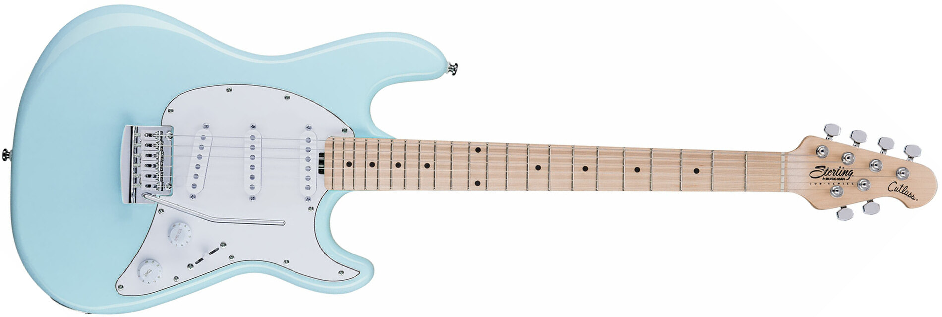 Sterling By Musicman Cutlass Ct30sss 3s Trem Mn - Daphne Blue - Guitare Électrique Forme Str - Main picture