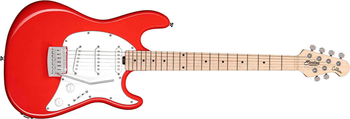 Sterling By Musicman Cutlass Ct30sss 3s Trem Mn - Fiesta Red - Guitare Électrique Forme Str - Main picture