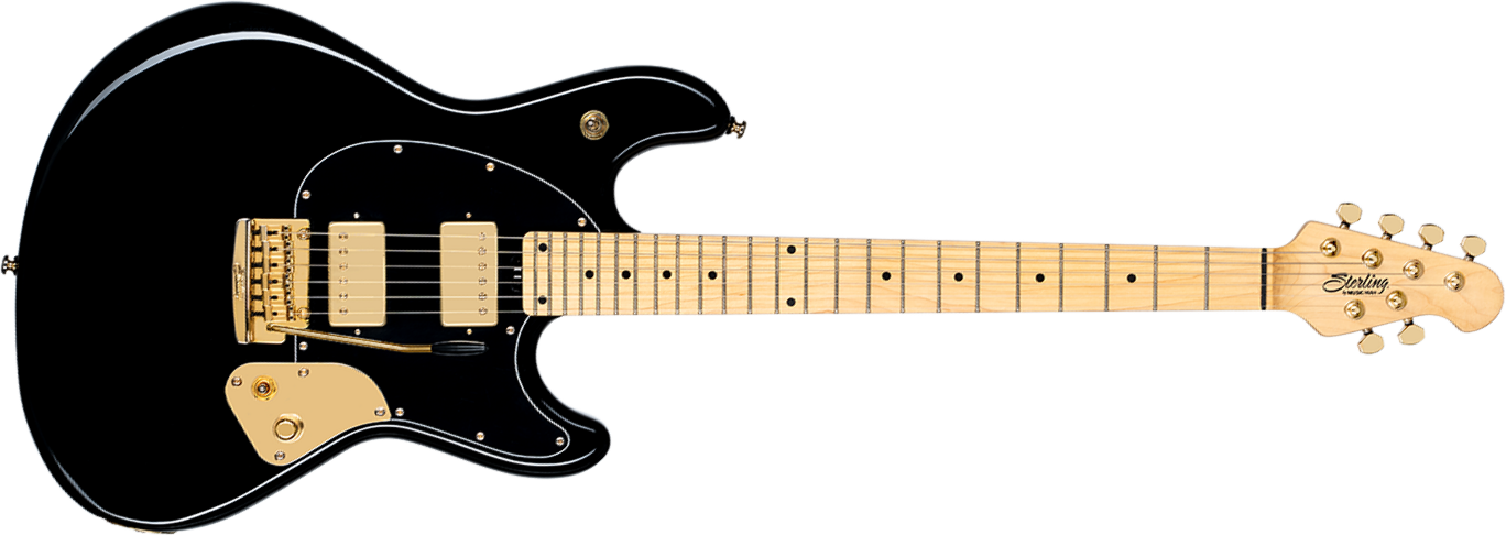 Sterling By Musicman Jared Dines Stingray Guitar Signature Hh Trem Mn - Black Gold - Guitare Électrique Forme Str - Main picture