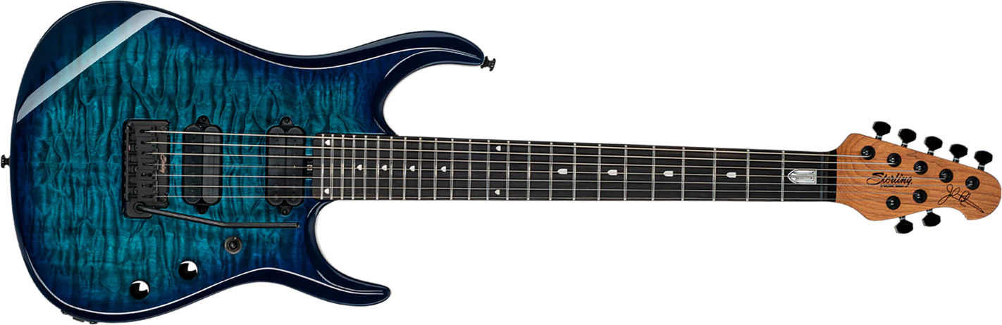 Sterling By Musicman John Petrucci Jp157dqm Dimarzio Signature 7c 2h Trem Eb - Cerulean Paradise - Guitare Électrique 7 Cordes - Main picture