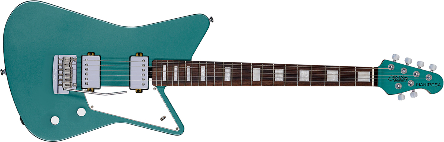 Sterling By Musicman Mariposa Hh Trem Rw - Dorado Green - Guitare Électrique RÉtro Rock - Main picture