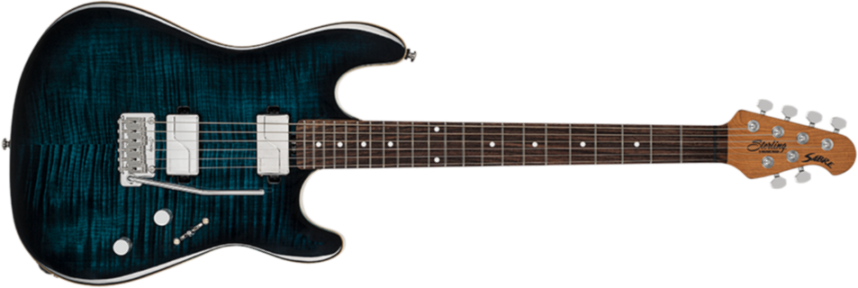 Sterling By Musicman Sabre Hh Trem Mn - Deep Blue Burst - Guitare Électrique Forme Str - Main picture