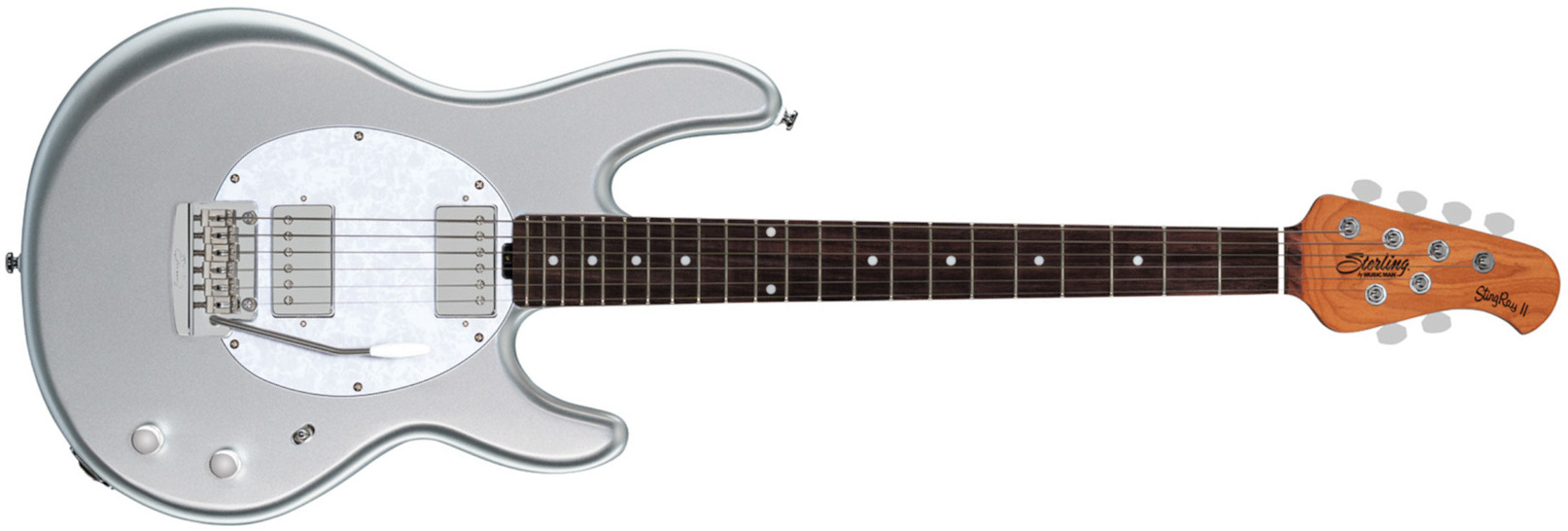 Sterling By Musicman Stingray Ii Trem Hh Rw - Silver - Guitare Électrique Forme Str - Main picture