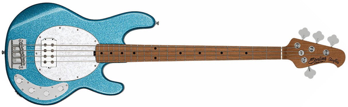 Sterling By Musicman Stingray Ray34 H Active Mn - Blue Sparkle - Basse Électrique Solid Body - Main picture