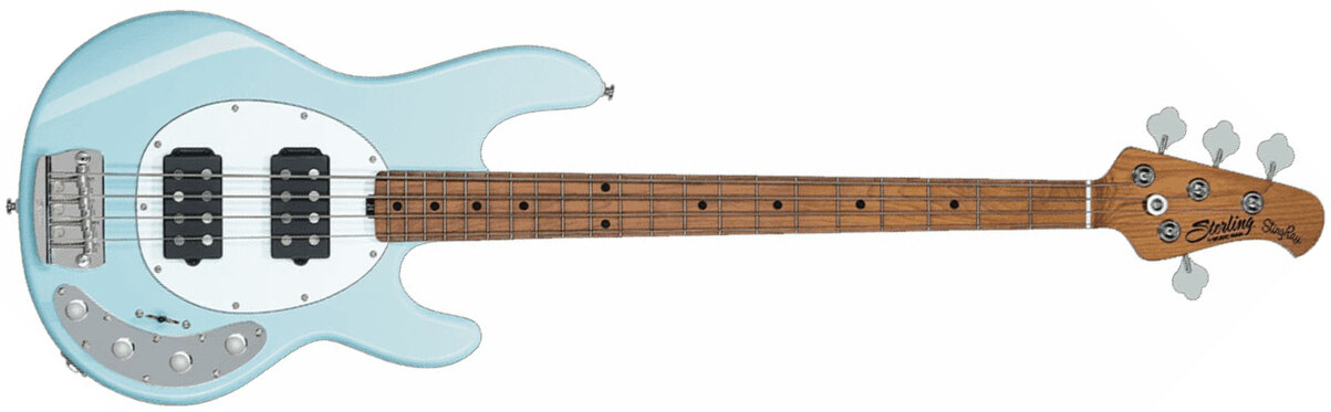 Sterling By Musicman Stingray Ray34hh Active Mn - Daphne Blue - Basse Électrique Solid Body - Main picture