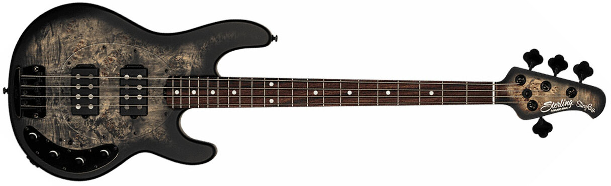 Sterling By Musicman Stingray Ray34hhpb Active Rw - Trans Black Satin - Basse Électrique Solid Body - Main picture