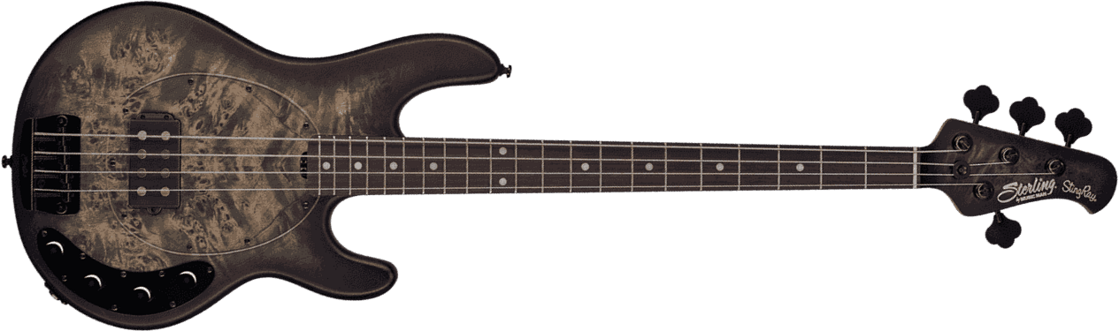 Sterling By Musicman Stingray Ray34pb Active Rw - Trans Black Satin - Basse Électrique Solid Body - Main picture