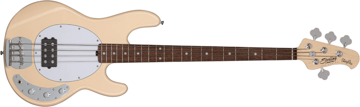 Sterling By Musicman Stingray Ray4 Sub Active 1h Jat - Vintage Cream - Basse Électrique Solid Body - Main picture