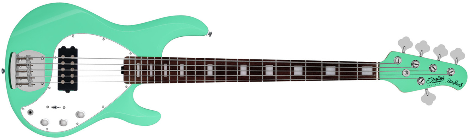 Sterling By Musicman Stingray4  5-cordes 1h Jat - Seafoam Green - Basse Électrique Solid Body - Main picture