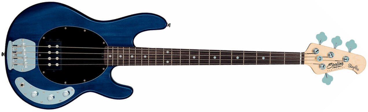 Sterling By Musicman Sub Ray4 Active Jat - Trans Blue Satin - Basse Électrique Solid Body - Main picture