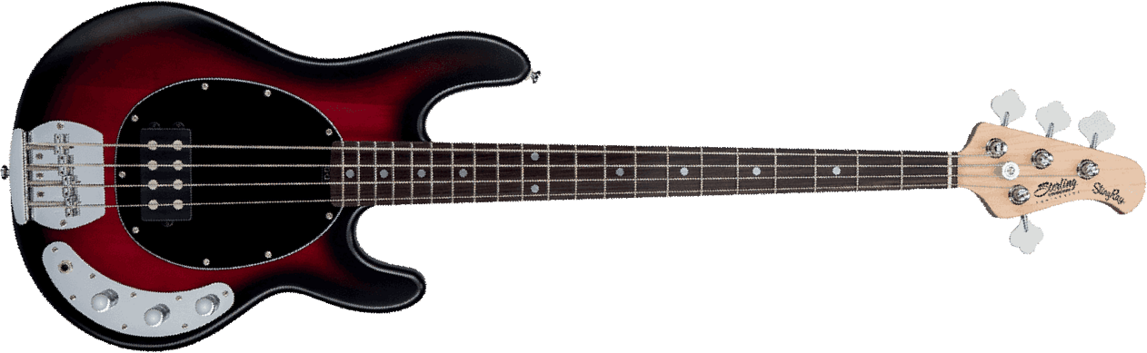 Sterling By Musicman Sub Ray4 (jat) - Ruby Red Burst Satin - Basse Électrique Solid Body - Main picture