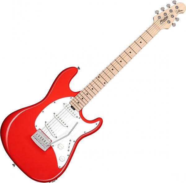 Guitare électrique solid body Sterling by musicman Cutlass CT30SSS (MN) - Fiesta red