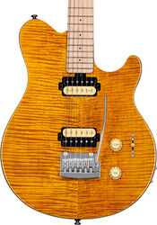 Guitare électrique single cut Sterling by musicman Axis Flame Maple AX3FM (MN) - Trans gold