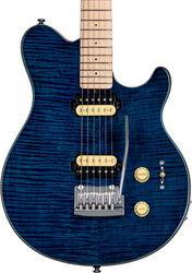 Guitare électrique single cut Sterling by musicman Axis Flame Maple AX3FM (MN) - Neptune blue