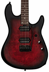 Guitare électrique forme str Sterling by musicman Jason Richardson6 Cutlass - Dark scarlet burst satin