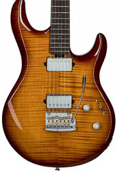 Guitare électrique forme str Sterling by musicman Steve Lukather Luke LK100 - Hazel burst