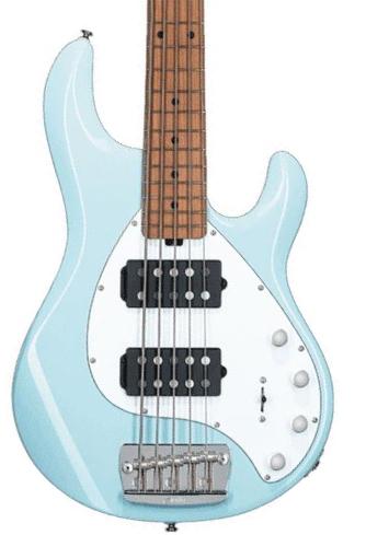 Basse électrique solid body Sterling by musicman Stingray 5 Ray35HH 5-String (MN) - Daphne blue