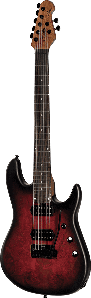 Sterling By Musicman Jason Richardson Cutlass 7c 2h Trem Rw - Dark Scarlet Burst Satin - Guitare Électrique 7 Cordes - Variation 2