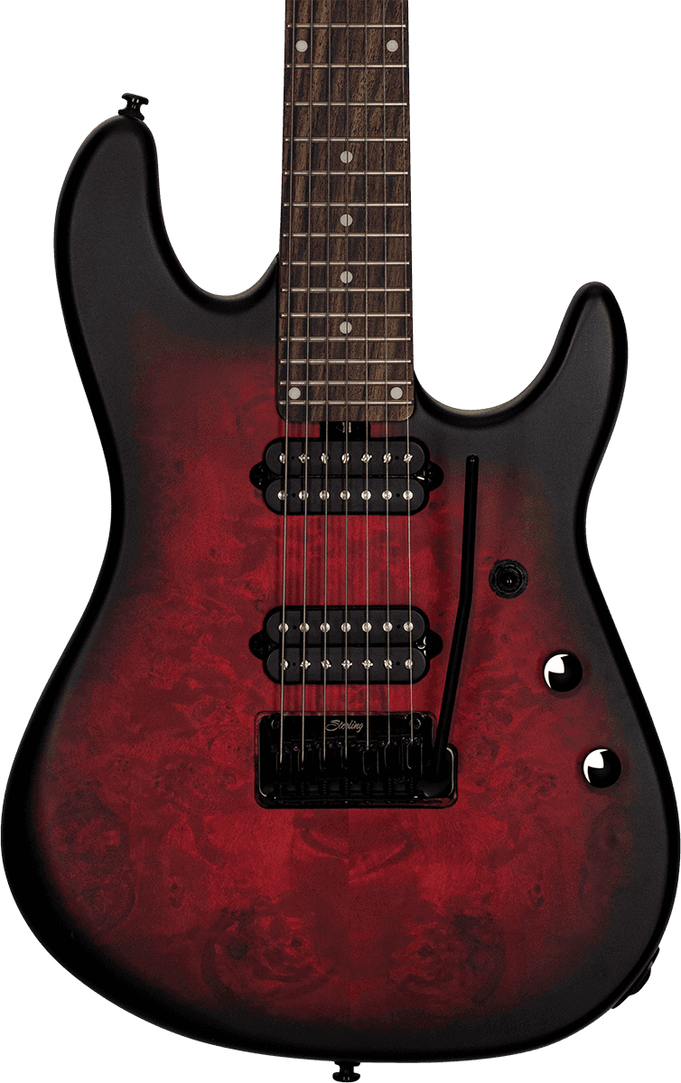 Sterling By Musicman Jason Richardson Cutlass 7c 2h Trem Rw - Dark Scarlet Burst Satin - Guitare Électrique 7 Cordes - Variation 3