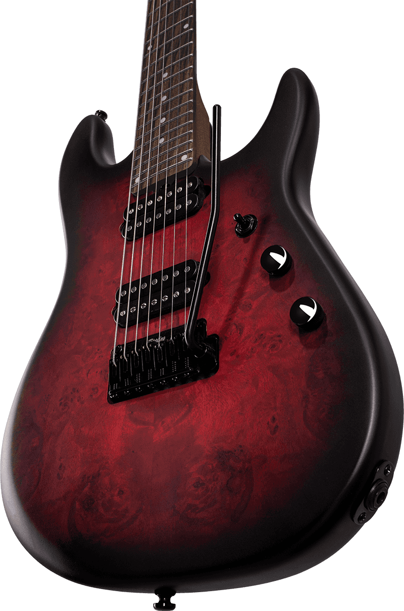 Sterling By Musicman Jason Richardson Cutlass 7c 2h Trem Rw - Dark Scarlet Burst Satin - Guitare Électrique 7 Cordes - Variation 5