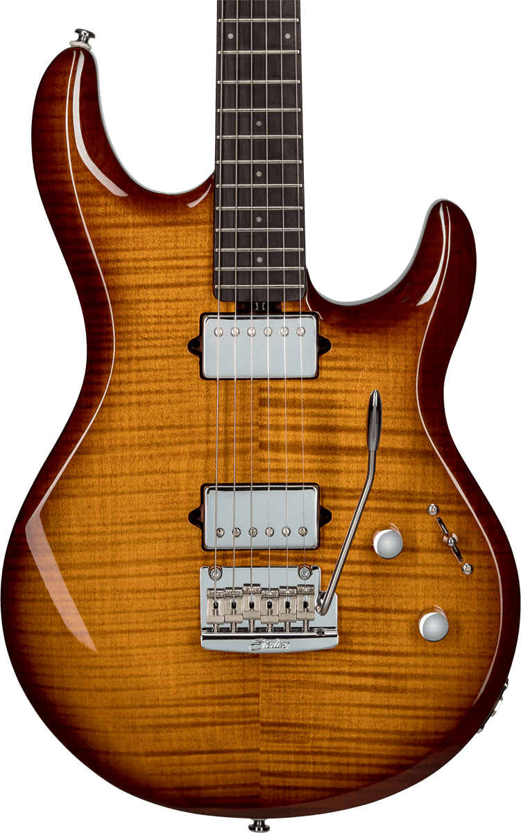 Sterling By Musicman Steve Lukather Luke Lk100 Signature Hh Trem Rw - Hazel Burst - Guitare Électrique Forme Str - Variation 1