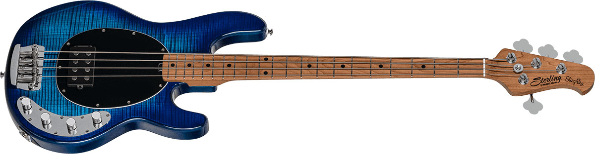 Sterling By Musicman Stingray Ray34fm H Active Mn - Neptune Blue - Basse Électrique Solid Body - Variation 1