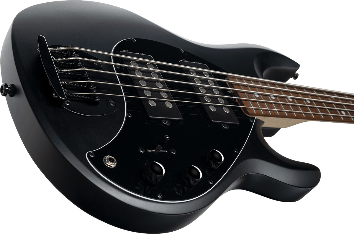 Sterling By Musicman Stingray Ray5hh 5c Active Jat - Stealth Black - Basse Électrique Solid Body - Variation 2