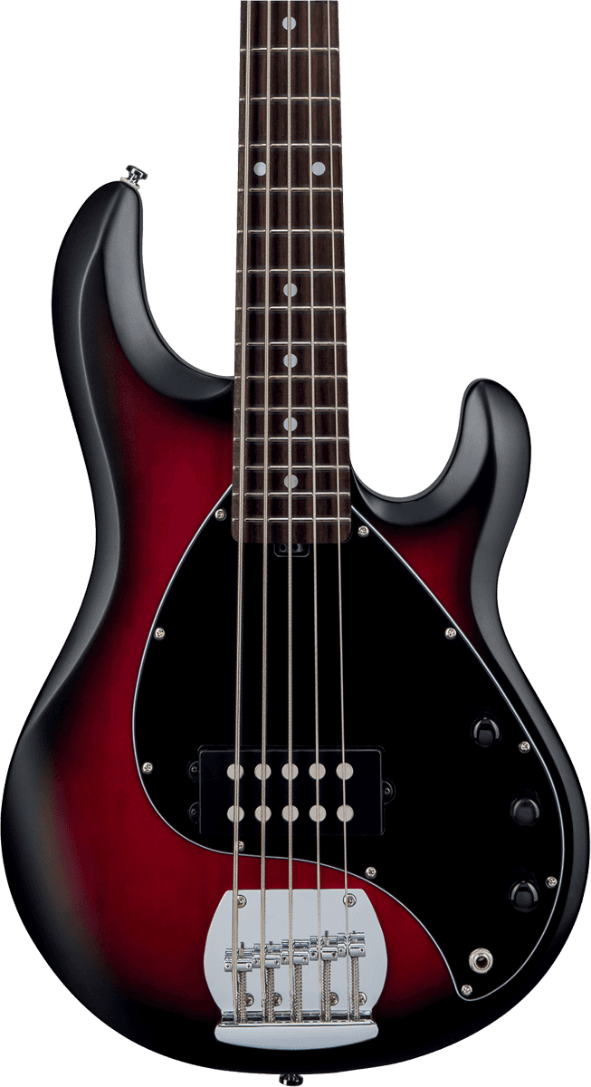 Sterling By Musicman Sub Ray5 5-cordes Active Jat - Red Ruby Burst Satin - Basse Électrique Solid Body - Variation 1
