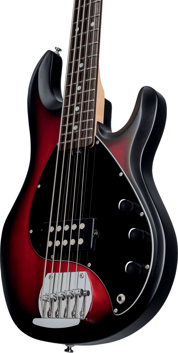 Sterling By Musicman Sub Ray5 5-cordes Active Jat - Red Ruby Burst Satin - Basse Électrique Solid Body - Variation 2