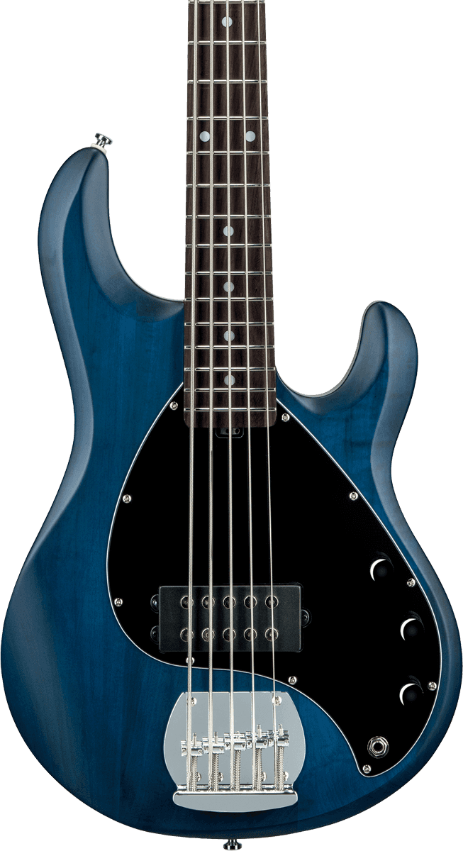 Sterling By Musicman Sub Ray5 5-cordes Active Jat - Trans Blue Satin - Basse Électrique Solid Body - Variation 1