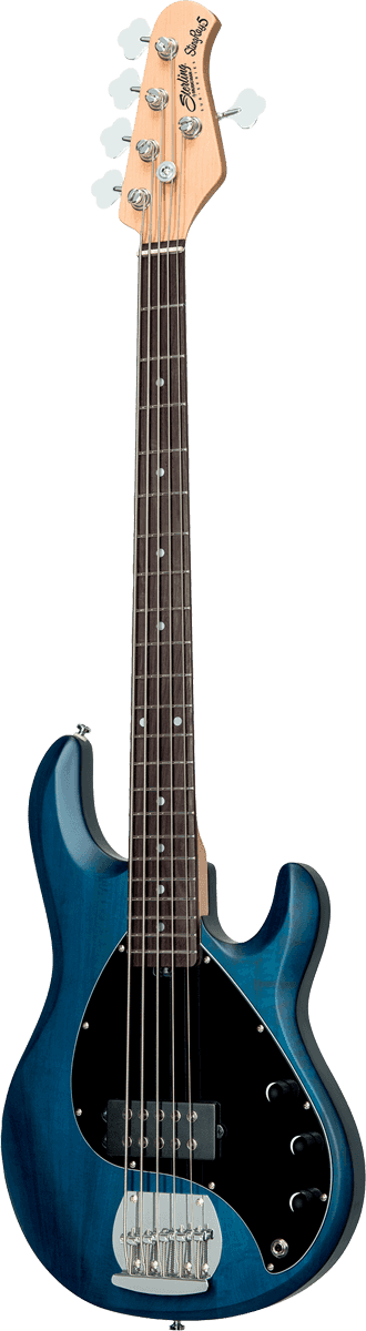 Sterling By Musicman Sub Ray5 5-cordes Active Jat - Trans Blue Satin - Basse Électrique Solid Body - Variation 2