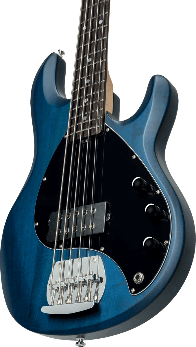 Sterling By Musicman Sub Ray5 5-cordes Active Jat - Trans Blue Satin - Basse Électrique Solid Body - Variation 3