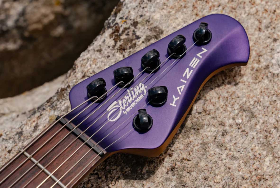 Sterling By Musicman Tosin Abasi Kaizen 6c Signature Multiscale 2h Trem Rw - Firemist Purple Satin - Guitare Électrique Signature - Variation 2
