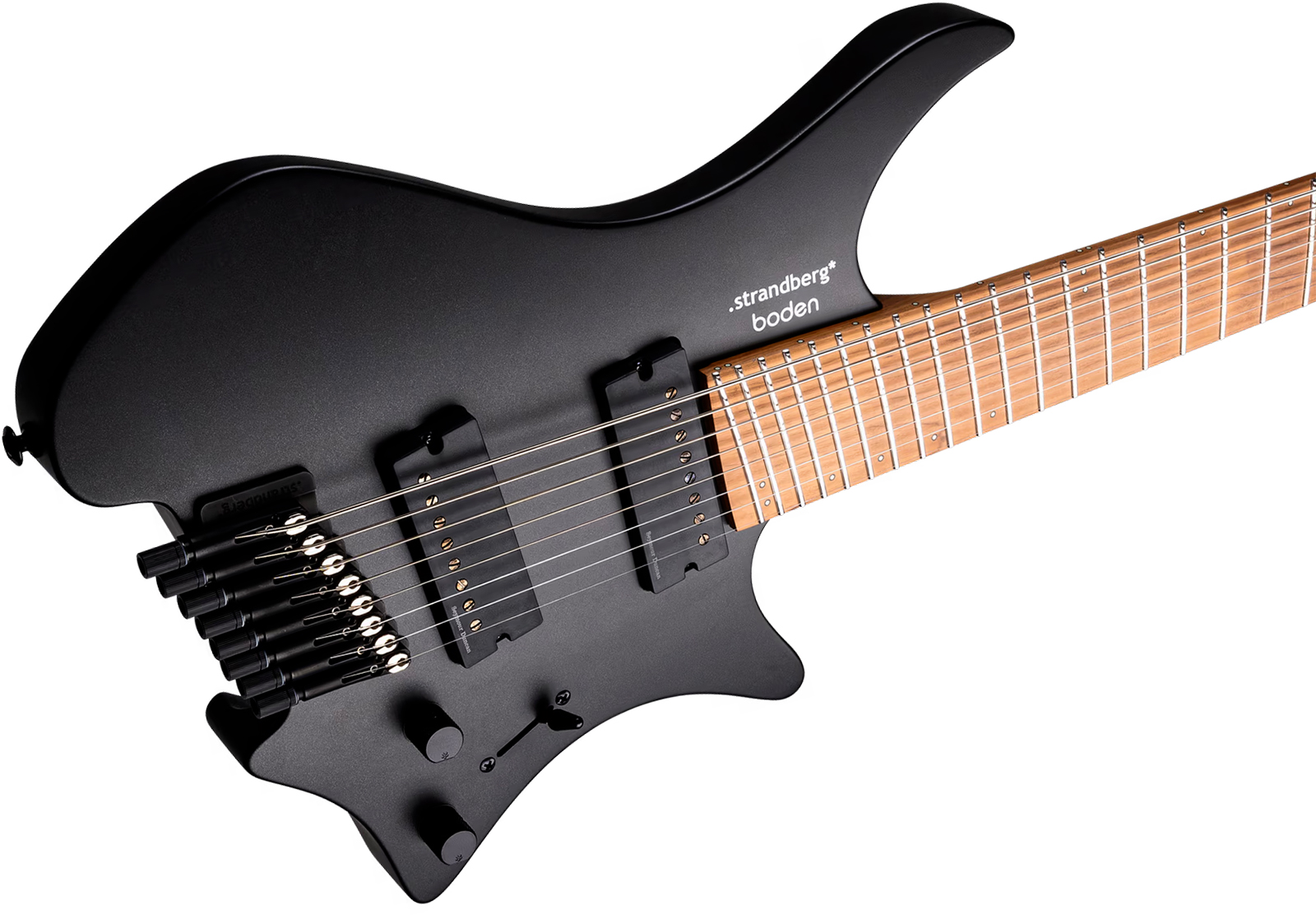 Strandberg Boden Standard N2.8 8c Multiscale 2h Seymour Duncan Ht Mn - Black Satin Metallic - Guitare Électrique Multi-scale - Variation 3